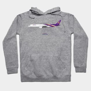 Illustration of Thai Airbus A350 Hoodie